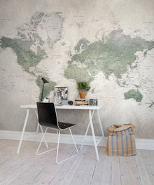 R13901 School Atlas Maps Mural by Rebel Walls