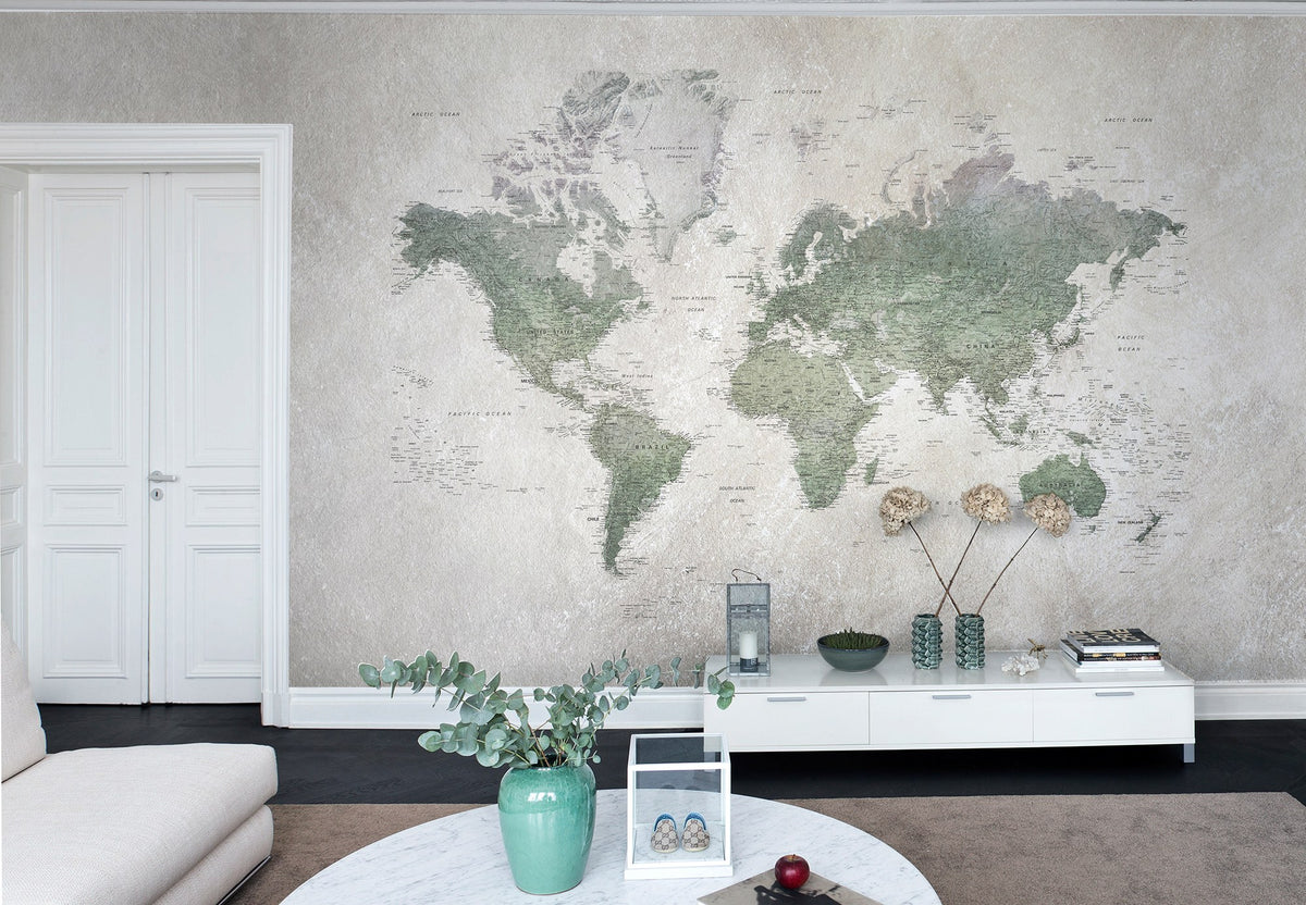 R13901 School Atlas Maps Mural by Rebel Walls