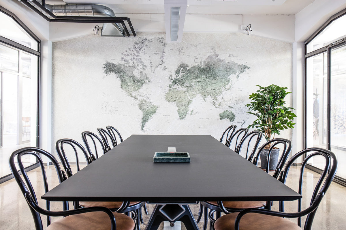 R13901 School Atlas Maps Mural by Rebel Walls