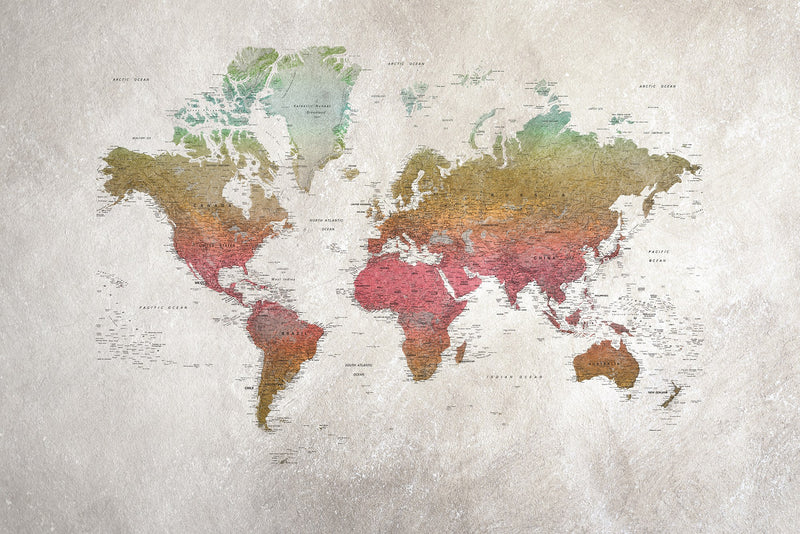 R13902 School Atlas Rainbow Maps Mural by Rebel Walls