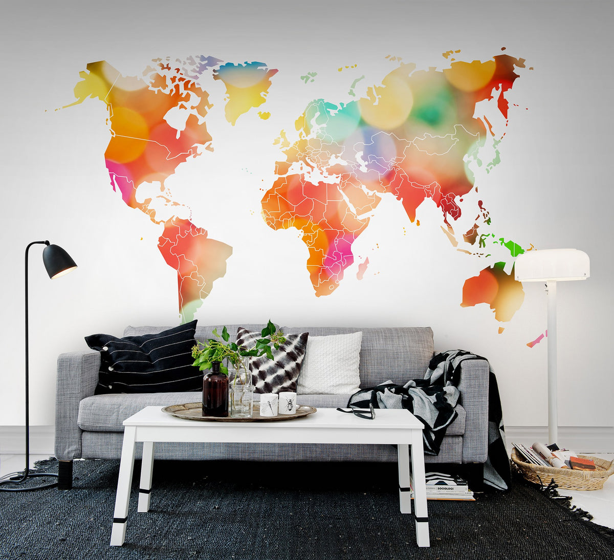 R13922 Your Own World Confetti Maps Mural by Rebel Walls