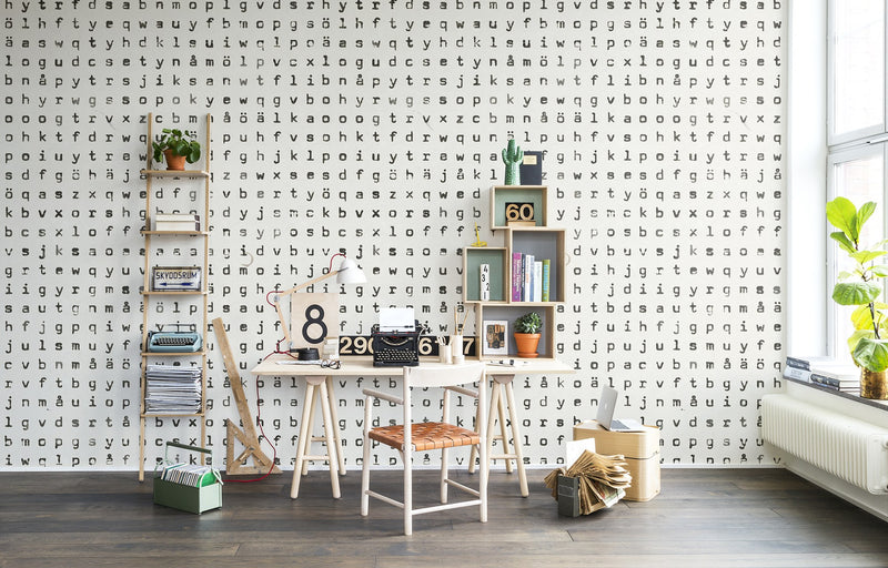 R13971 Typomania Passion Mural by Rebel Walls