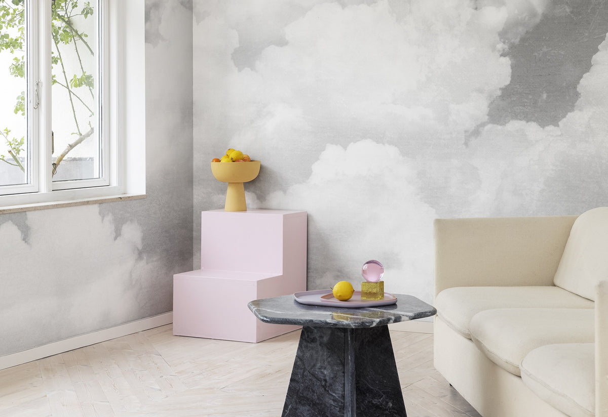 R14013 Cuddle Clouds Graphite Dreamland Mural by Rebel Walls