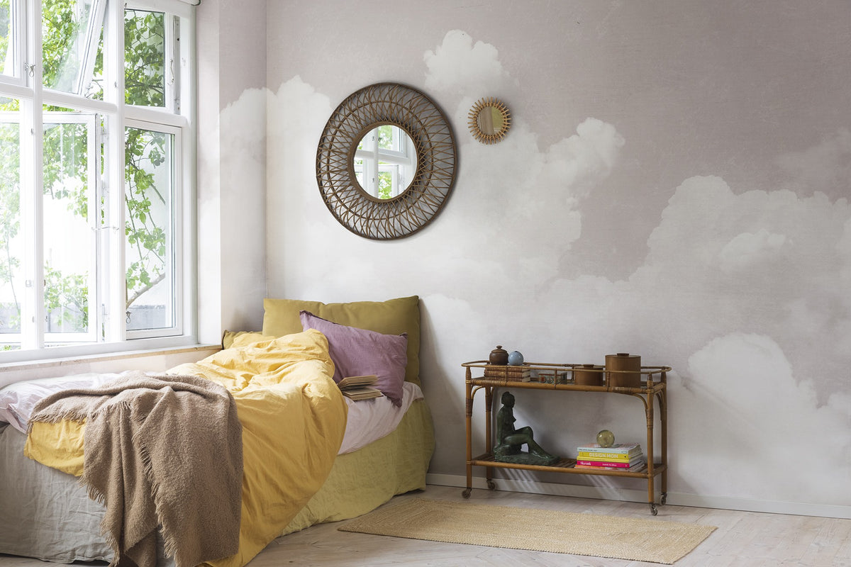R14014 Cuddle Clouds Pink Dreamland Mural by Rebel Walls
