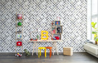 R14042 Patchwork Play Gray Passion Mural by Rebel Walls