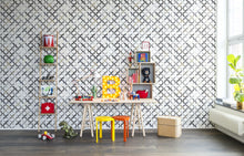 R14042 Patchwork Play Gray Passion Mural by Rebel Walls