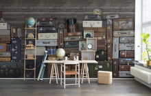 R14061 Stacked Suitcases Passion Mural by Rebel Walls