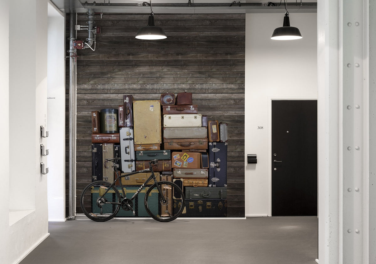 R14062 Stacked Suitcases Heap Passion Mural by Rebel Walls