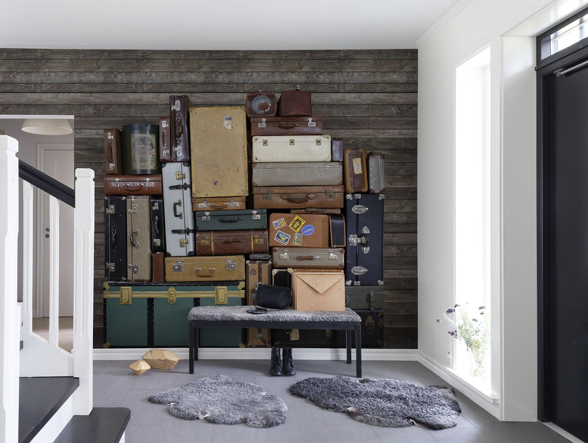 R14062 Stacked Suitcases Heap Passion Mural by Rebel Walls