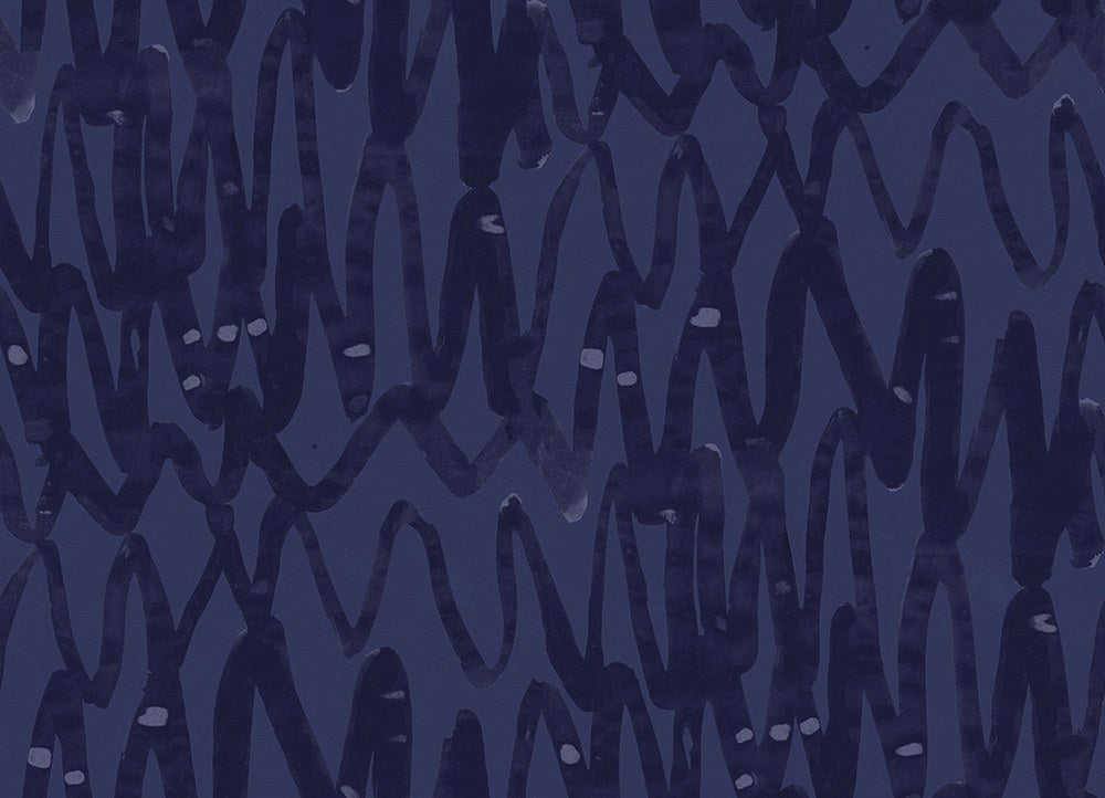 R14093 Pulse of Passion Blue Mural by Rebel Walls