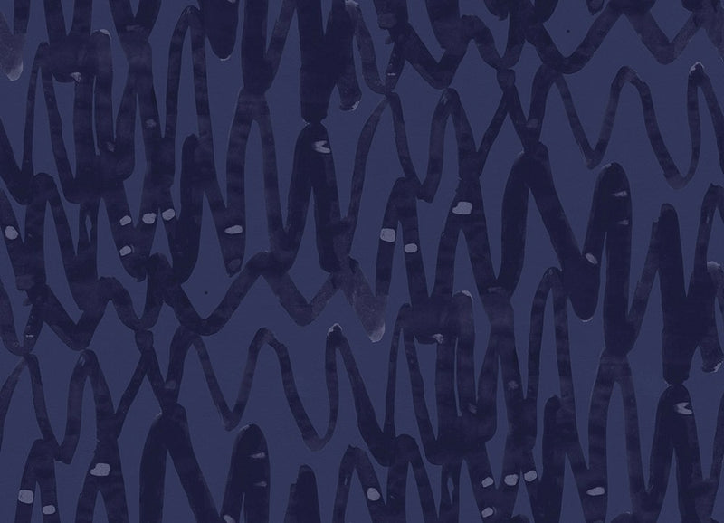 R14093 Pulse of Passion Blue Mural by Rebel Walls