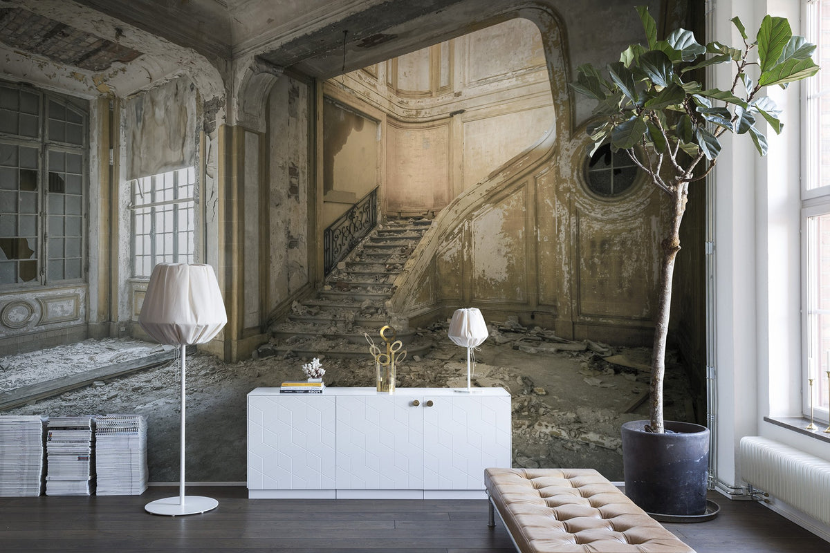 R14341 Raw Chateau Curious Mural by Rebel Walls
