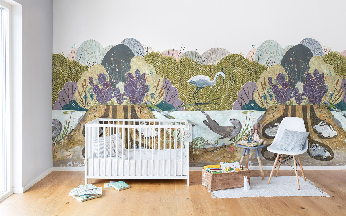 R14451 Wild Willows Storytime Mural by Rebel Walls