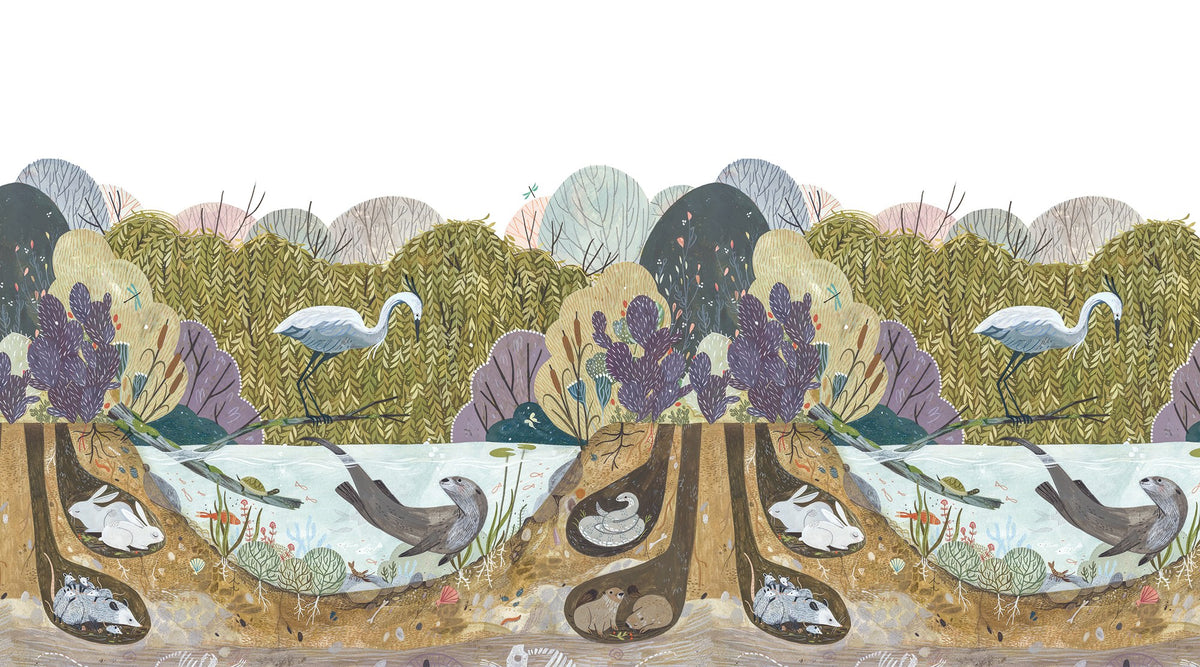 R14451 Wild Willows Storytime Mural by Rebel Walls
