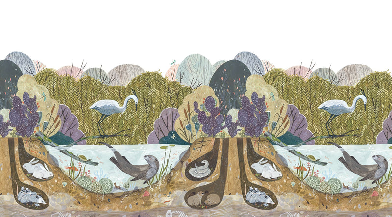 R14451 Wild Willows Storytime Mural by Rebel Walls