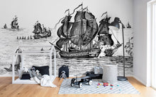R14501 High Seas Black Storytime Mural by Rebel Walls