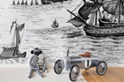 R14501 High Seas Black Storytime Mural by Rebel Walls