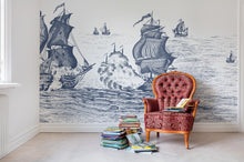 R14503 High Seas Henderson Blue Storytime Mural by Rebel Walls