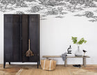 R14511 Cotton Skies Black Storytime Mural by Rebel Walls