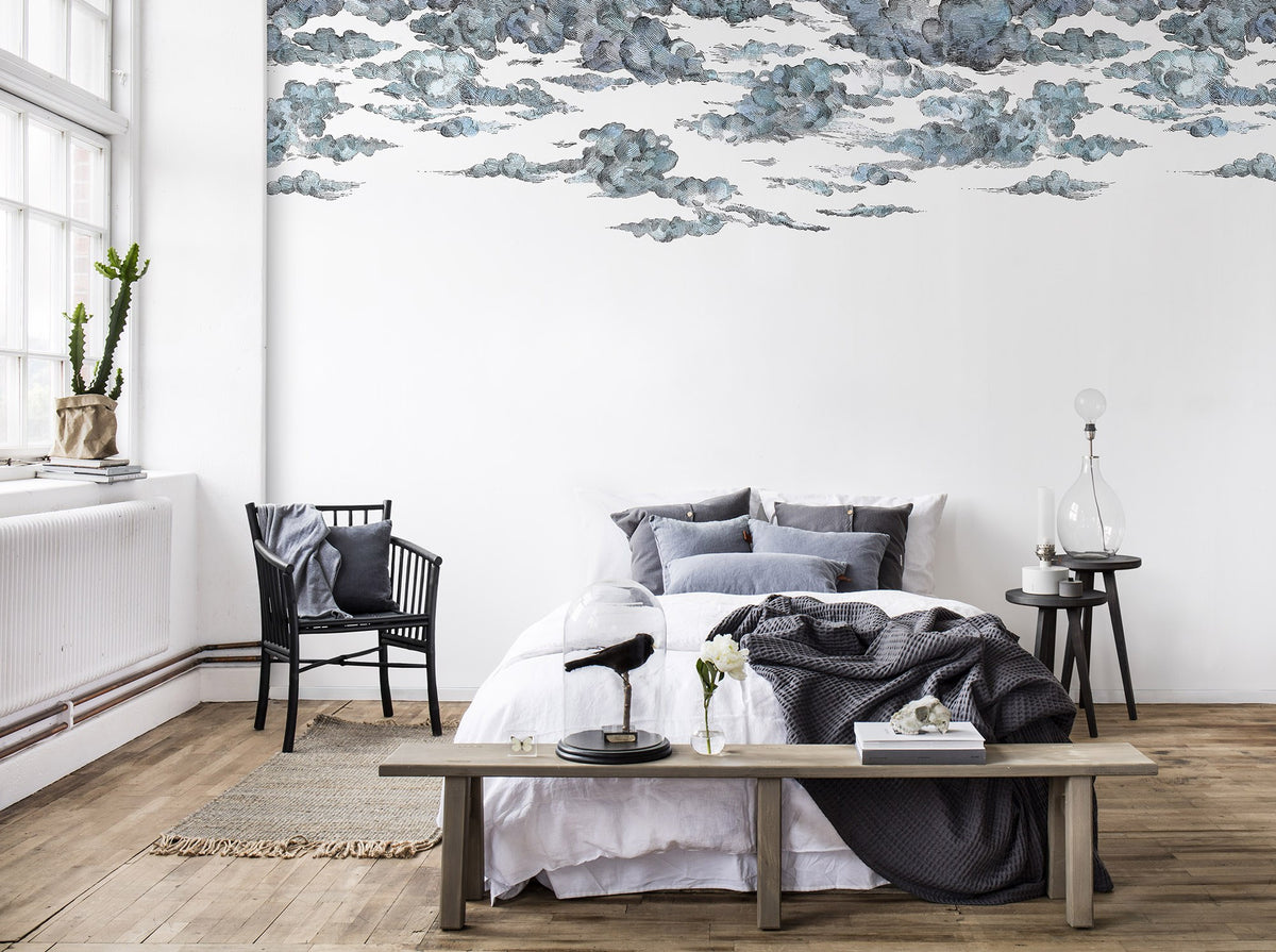 R14512 Cotton Skies Storytime Mural by Rebel Walls
