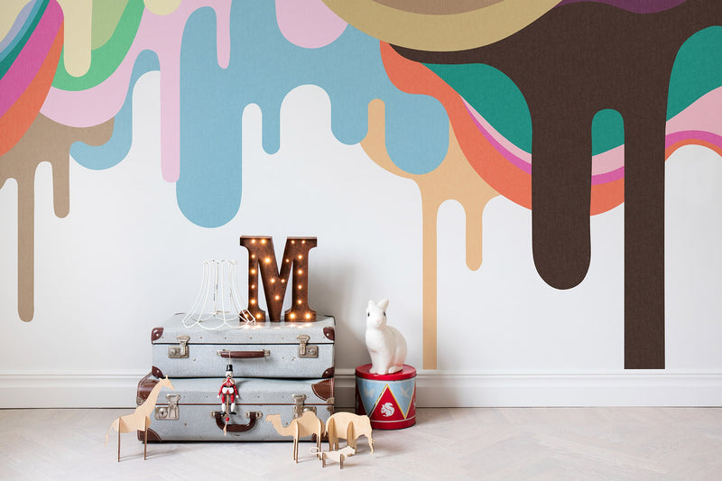 R14521 Dripping Ice Cream Storytime Mural by Rebel Walls