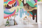 R14521 Dripping Ice Cream Storytime Mural by Rebel Walls