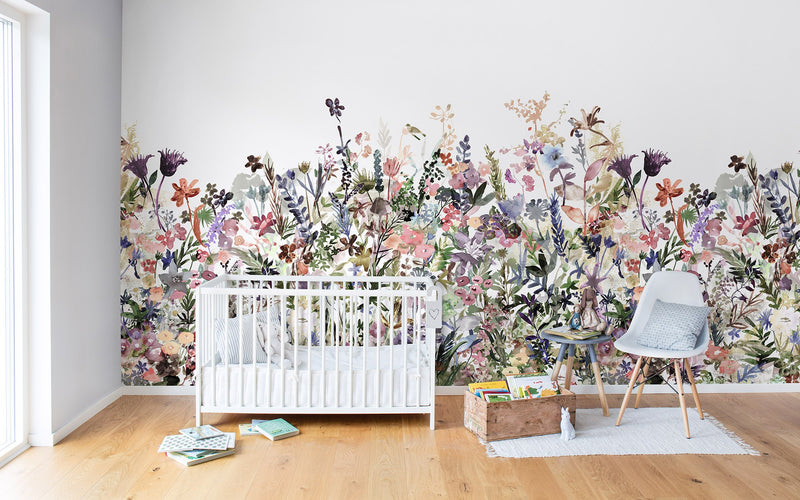 R14532 May Meadow Pastel Storytime Mural by Rebel Walls