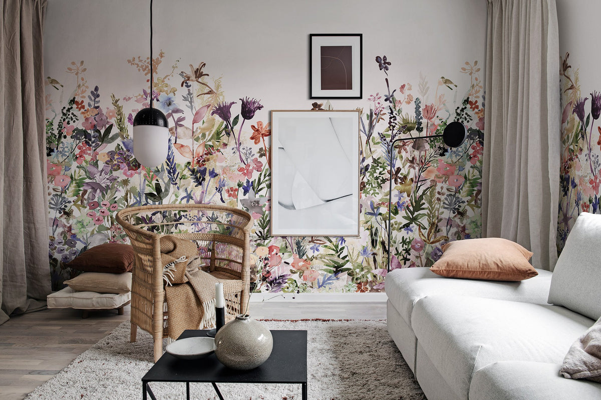 R14532 May Meadow Pastel Storytime Mural by Rebel Walls