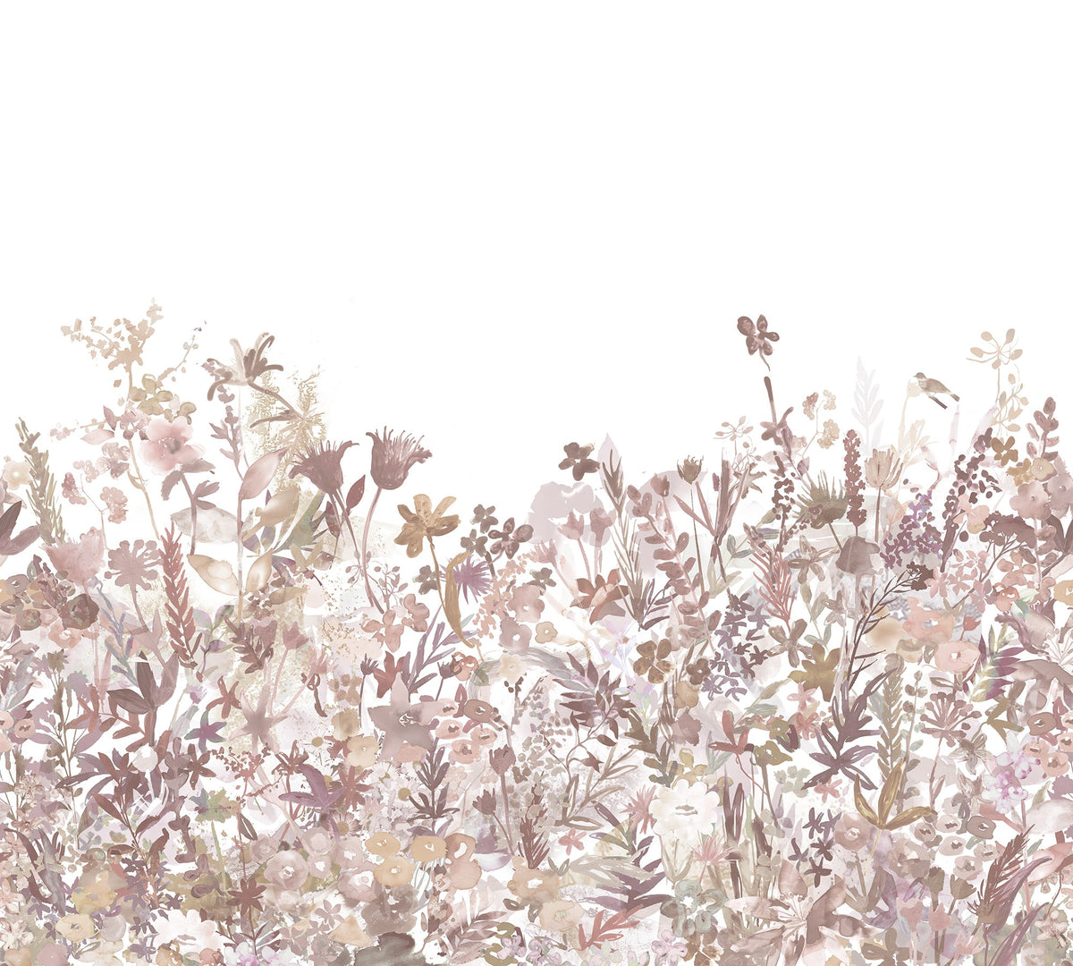 R14533 May Meadow Dusty Pink Storytime Mural by Rebel Walls