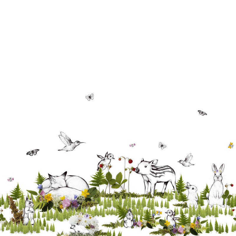 R14551 The Rabbits Playground Storytime Mural by Rebel Walls
