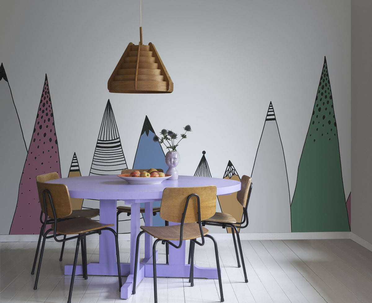 R14583 Mountain Ridge Color Storytime Mural by Rebel Walls