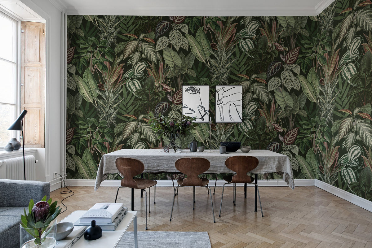 R14592 Mischievous Monkeys Lush Palette Mural by Rebel Walls