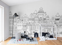 R14601 London Houses Storytime Mural by Rebel Walls