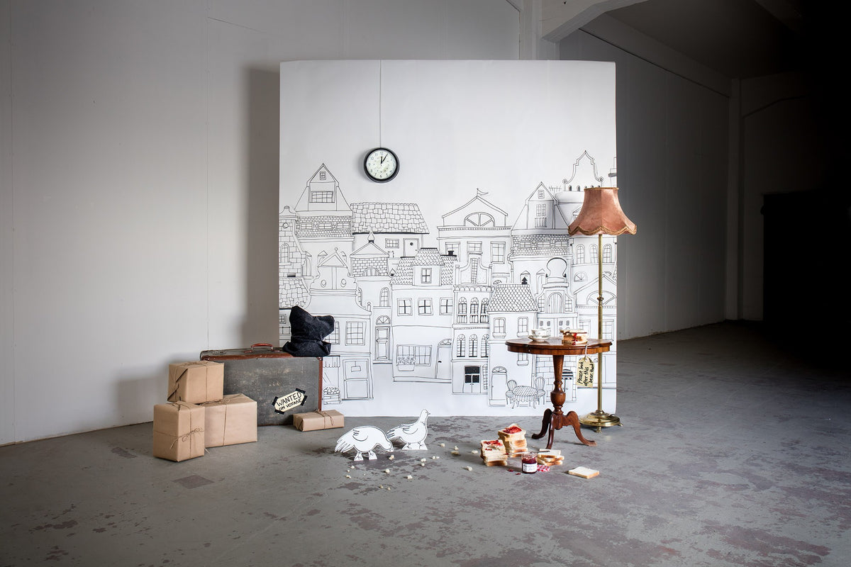 R14601 London Houses Storytime Mural by Rebel Walls