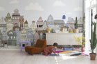 R14602 London Houses Summer Pops Mural by Rebel Walls