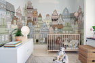 R14602 London Houses Summer Pops Mural by Rebel Walls