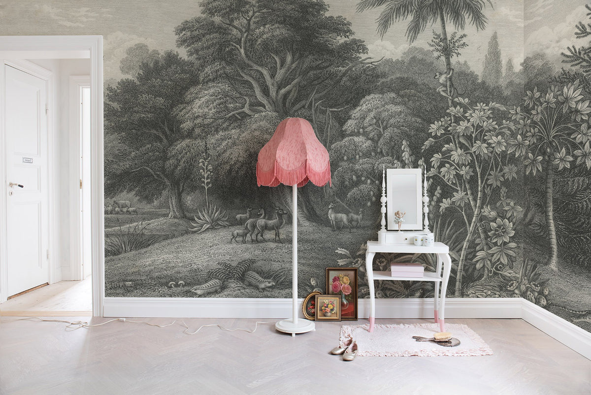 R14611 Jungle Land Vintage Storytime Mural by Rebel Walls