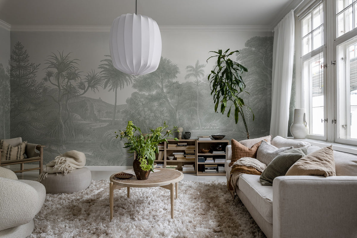 R14613 Jungle Land Verdant Palette Mural by Rebel Walls