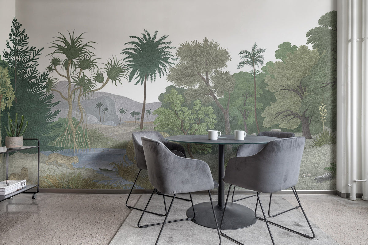 R14614 Jungle Land Color Palette Mural by Rebel Walls