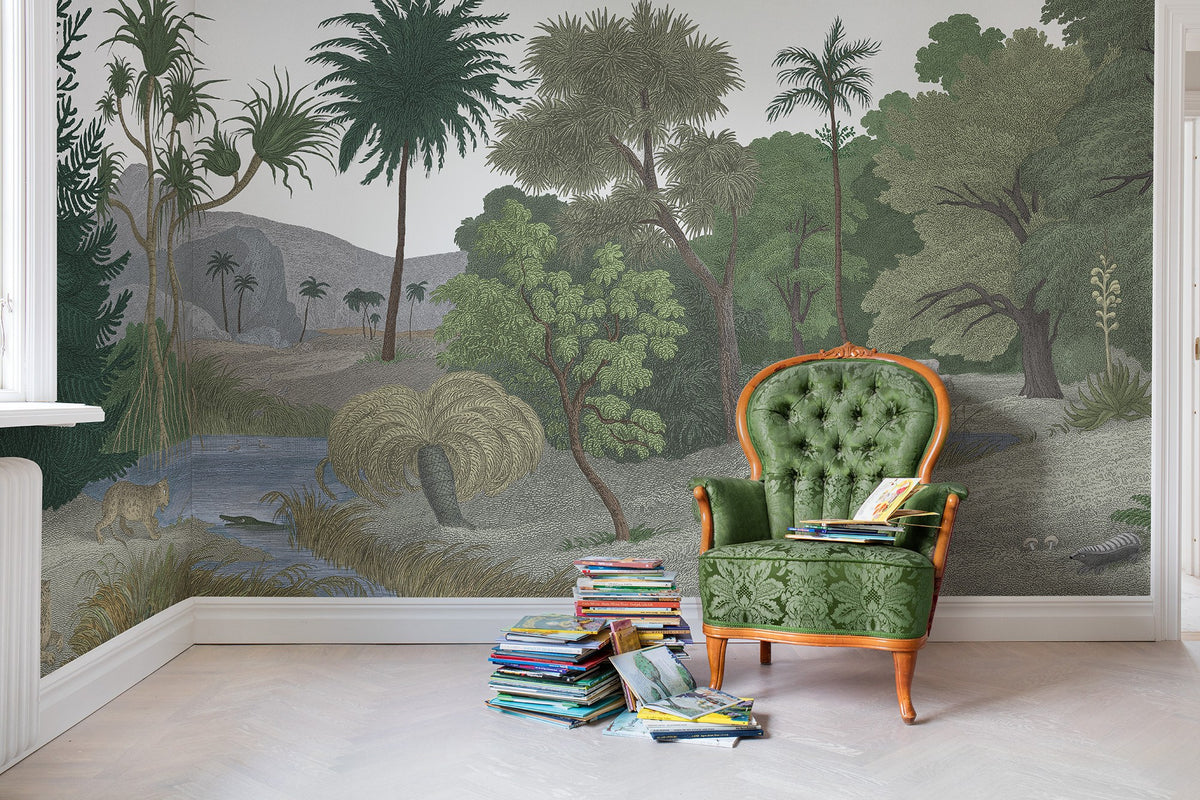 R14614 Jungle Land Color Palette Mural by Rebel Walls