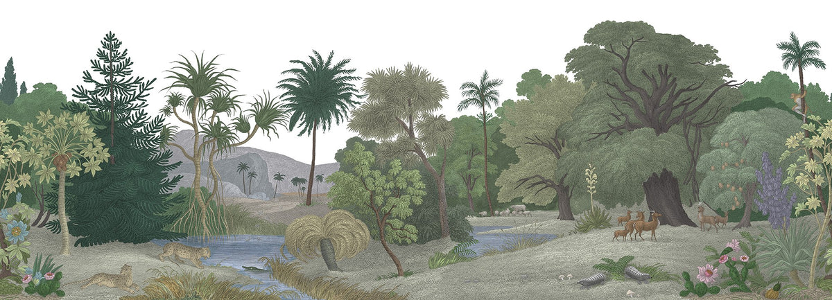 R14614 Jungle Land Color Palette Mural by Rebel Walls