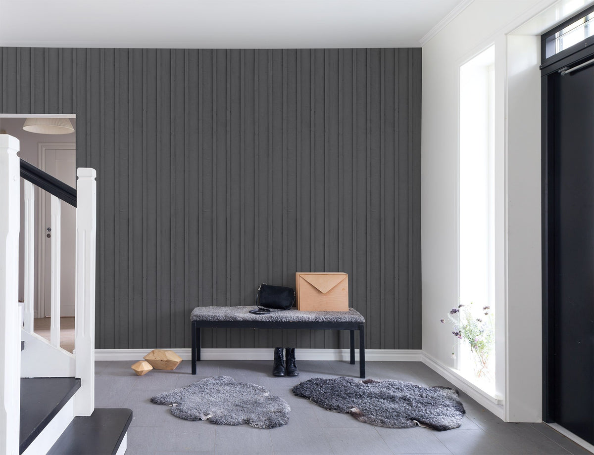 R14722 Swedish Cottage Gray Mural by Rebel Walls