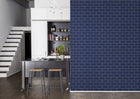 R14864 Bistro Tiles Royal Blue Mural by Rebel Walls