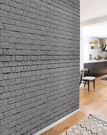 R14872 Soft Bricks Gray Dusty Pink Mural by Rebel Walls