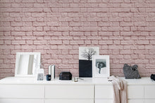 R14873 Soft Bricks Pink Dusty Pink Mural by Rebel Walls