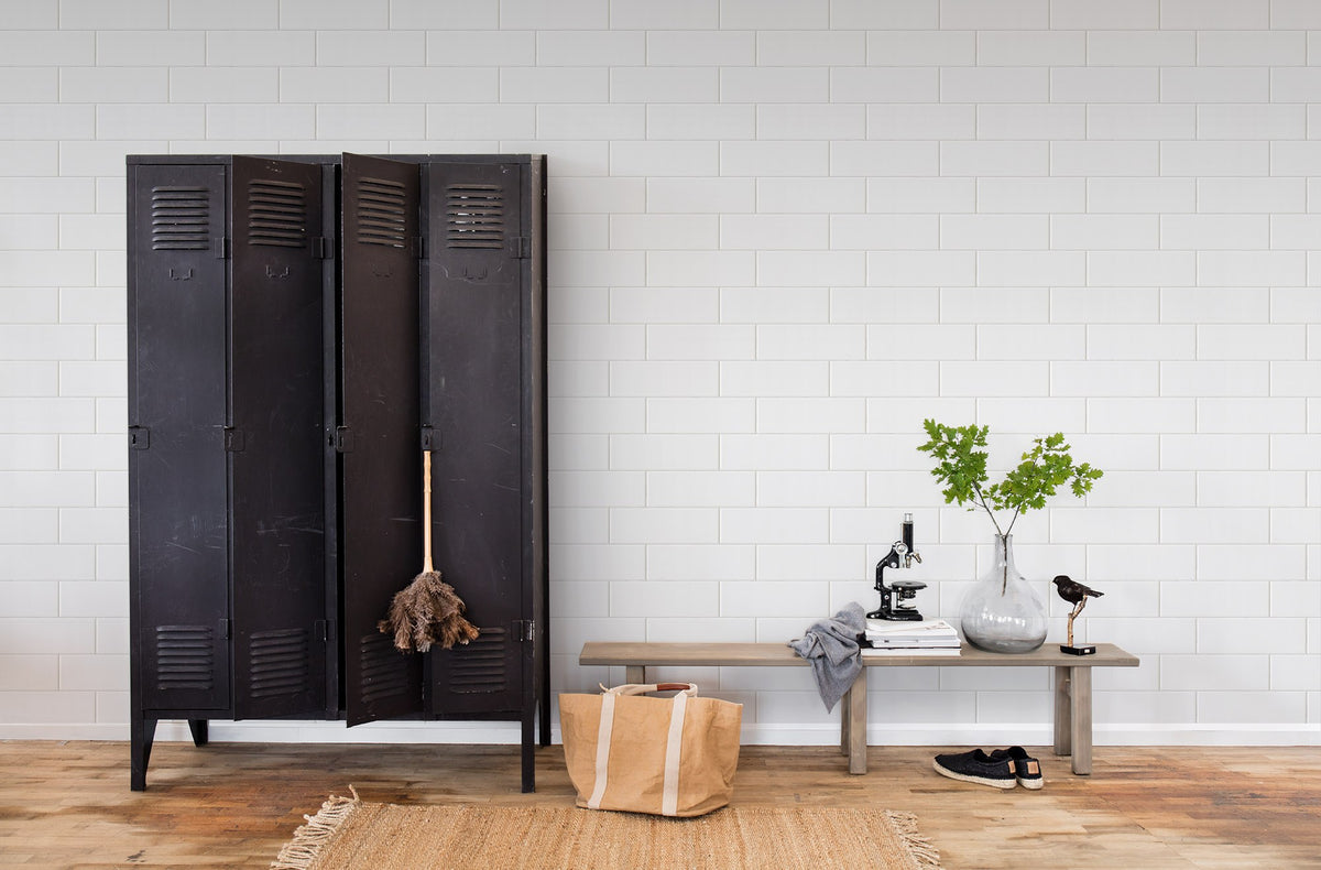 R14891 Oblong Tiles White Mural by Rebel Walls