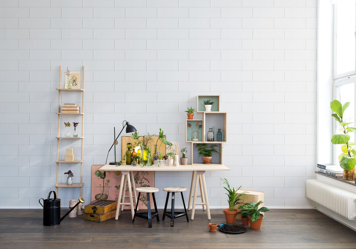 R14891 Oblong Tiles White Mural by Rebel Walls