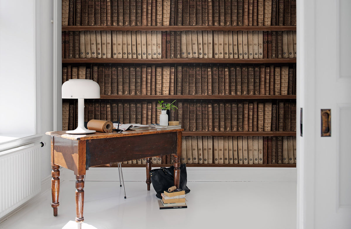 R15041 Antique Books Mural by Rebel Walls