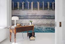 R15131 Ocean Breeze Shore & Lines Mural by Rebel Walls