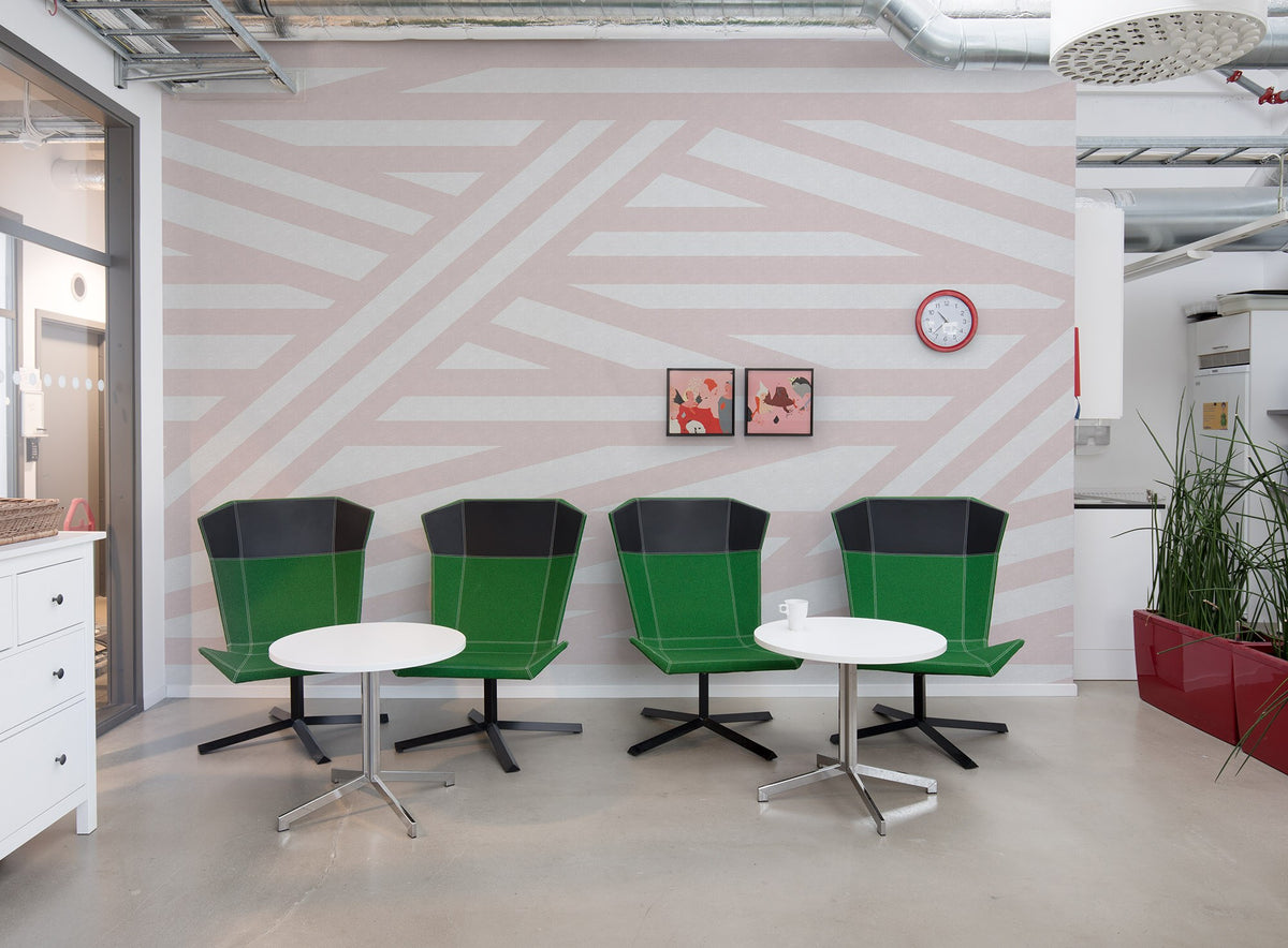 R15142 Sailors Sea Pink Shore & Lines Mural by Rebel Walls